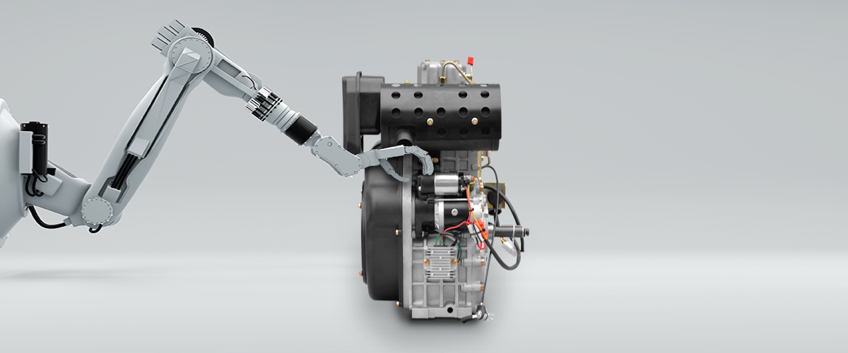 What is the working principle of the air cooled diesel engine used in water pump?
